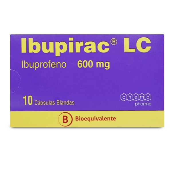 Ibupirac LC Ibuprofeno 600 mg 10 Cápsulas Blandas Farmacias Vivas